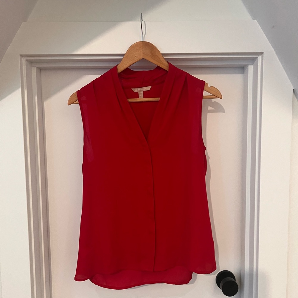 Banana Republic Red Sleeveless Blouse